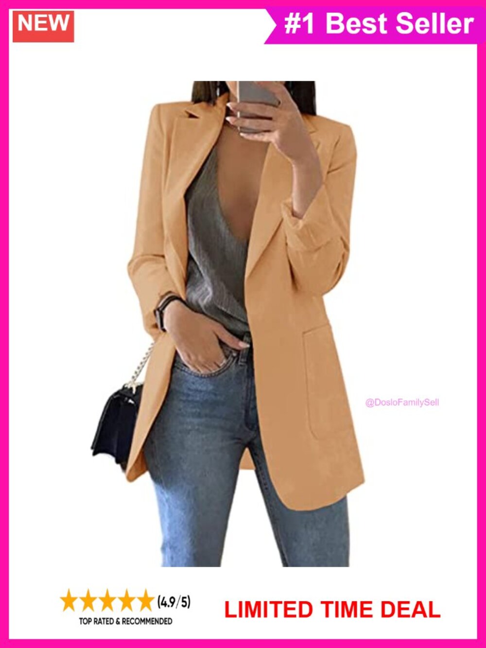 Womens Lightweight Open Front Blazer Business Casual Jacket